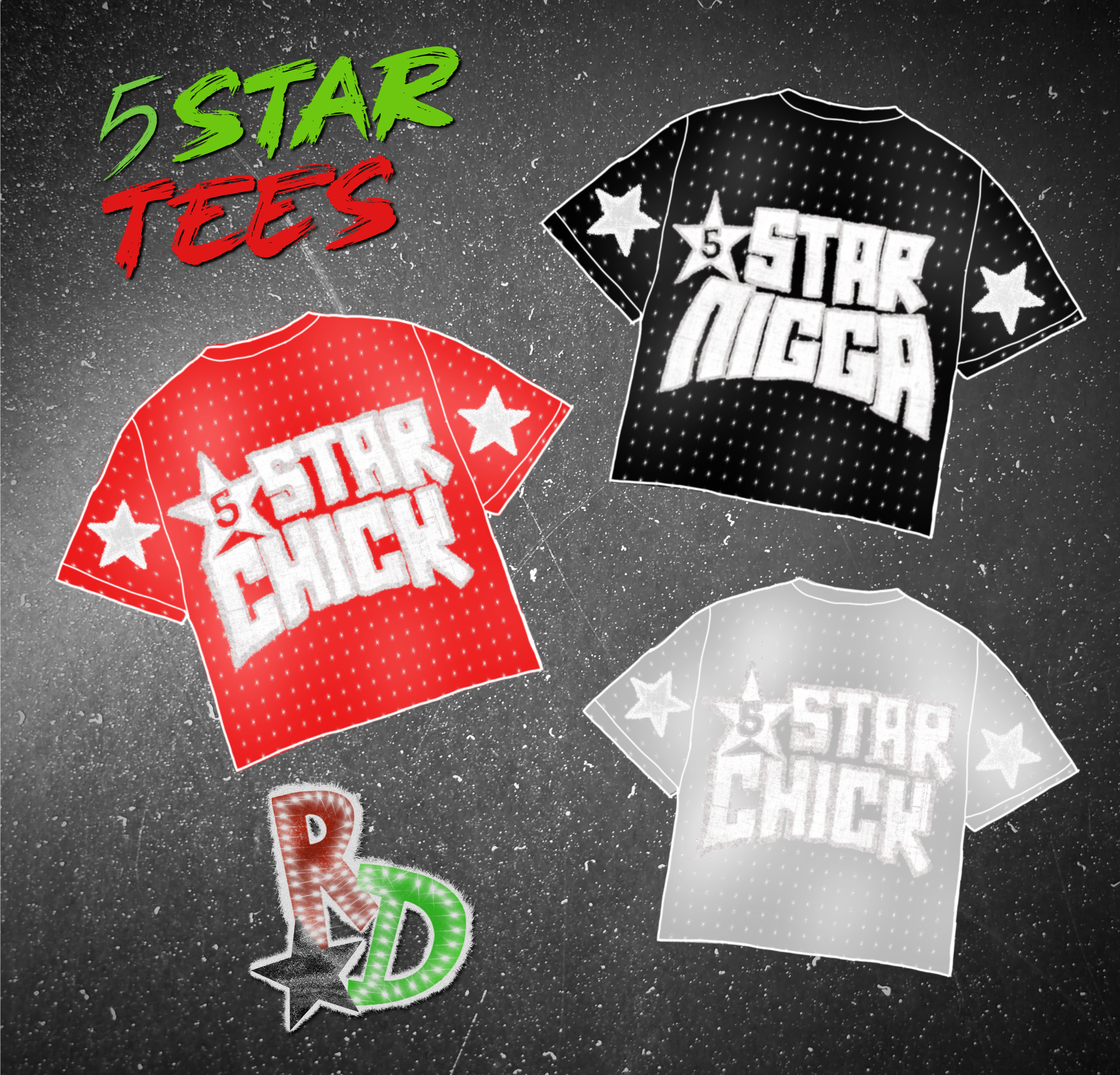 5 STAR TEES - ON HAND