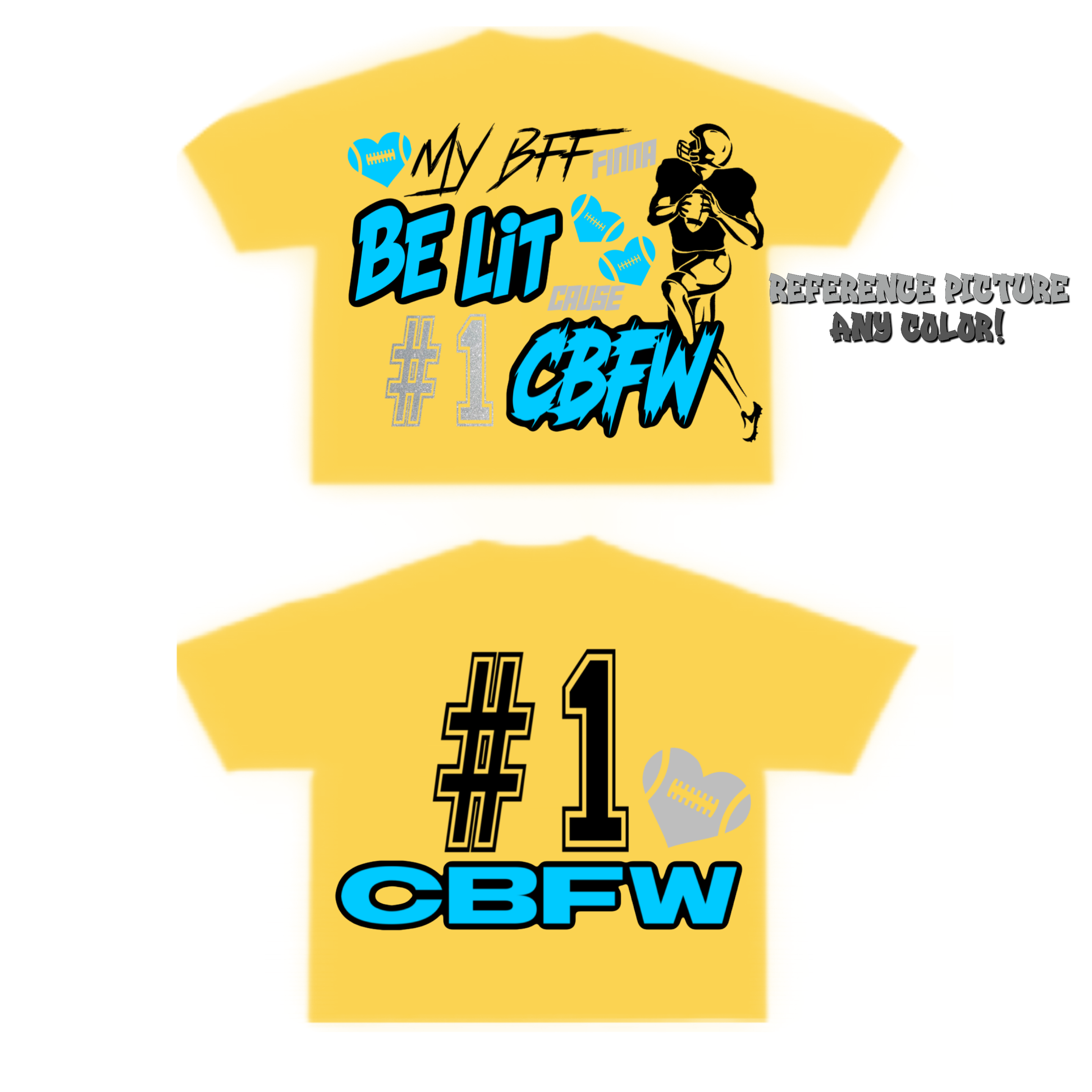 CUSTOM Cbfw (MY BFF) Football Tee